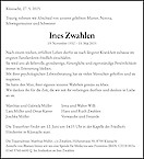 Necrologio Ines Zwahlen, Küsnacht