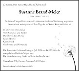 Necrologio Susanne Brand-Meier