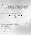 Necrologio Susy Lilly Kiegler, Bern