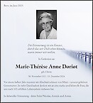 Necrologio Marie-Thérèse Anne Doriot