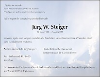Necrologio Jürg W. Steiger, Yverdon-les-Bains