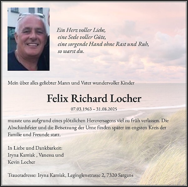 Todesanzeige von Felix Richard Locher