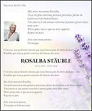 Avis de décès ROSALBA STÄUBLE, Meyrin