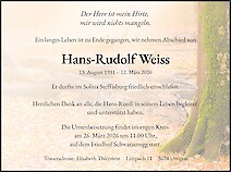 Necrologio Hans-Rudolf Weiss