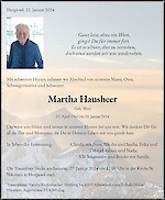 Todesanzeige Martha Hausheer