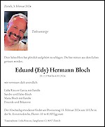 Todesanzeige Eduard (Edy) Hermann Bloch
