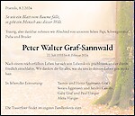 Todesanzeige Peter Walter Graf-Sannwald