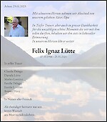 Avis de décès Felix Ignaz Lütte