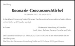 Avis de décès Rosmarie Grossmann-Michel