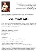 Avis de décès Emmi Ambühl-Bucher, Berlingen